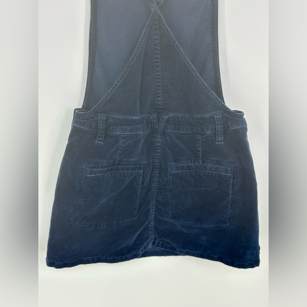 Free People Savannah Overall Mini Dress Navy Blue Velvet Pocket -Size 0 - Picture 11 of 11